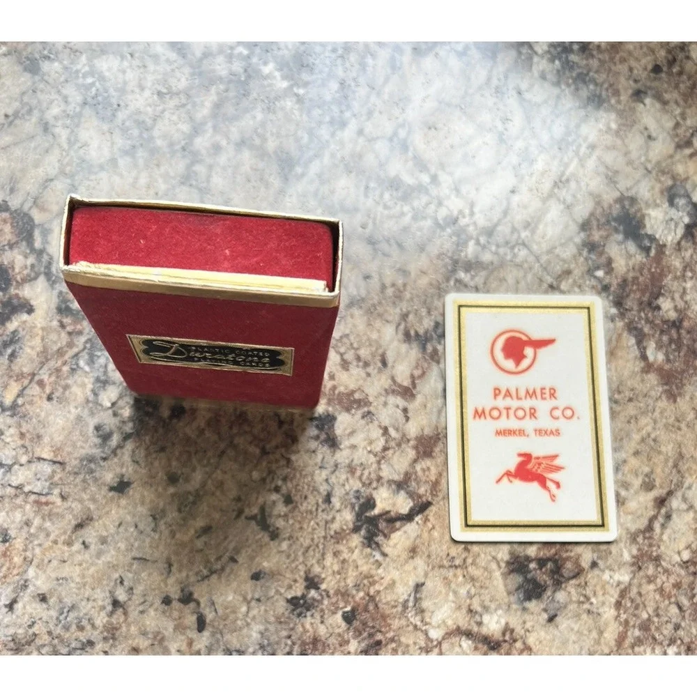 Vintage Duratone Plastic Coated Playing Cards‎ in red and gold box.